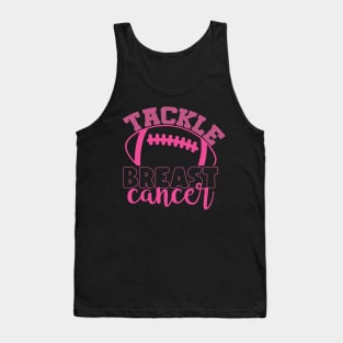 Tackle Breast Cancer Football Sport Awareness Support Pink Ribbon Tank Top